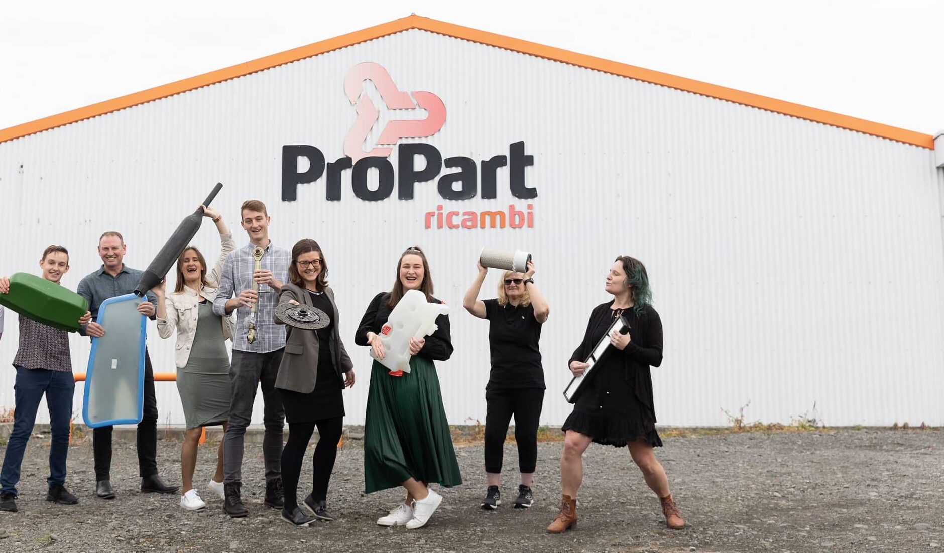 The ProPart team rocking out with their tractor parts