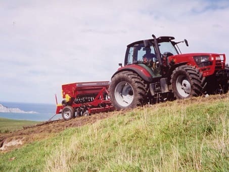 A SAME Rubin towing a Duncan seed drill