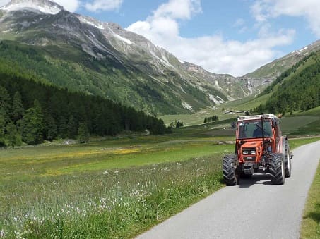 A SAME Tractor working in the New Zealand Alps