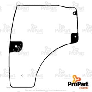 RH Door Glass suitable for Deutz-Fahr, SAME - 0.016.3685.0