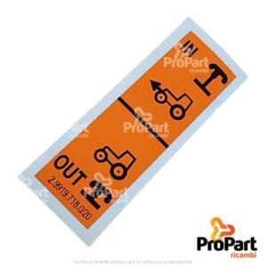 Handle Decal  PTO IN-OUT suitable for Deutz-Fahr, SAME - 2.9919.718.0/20